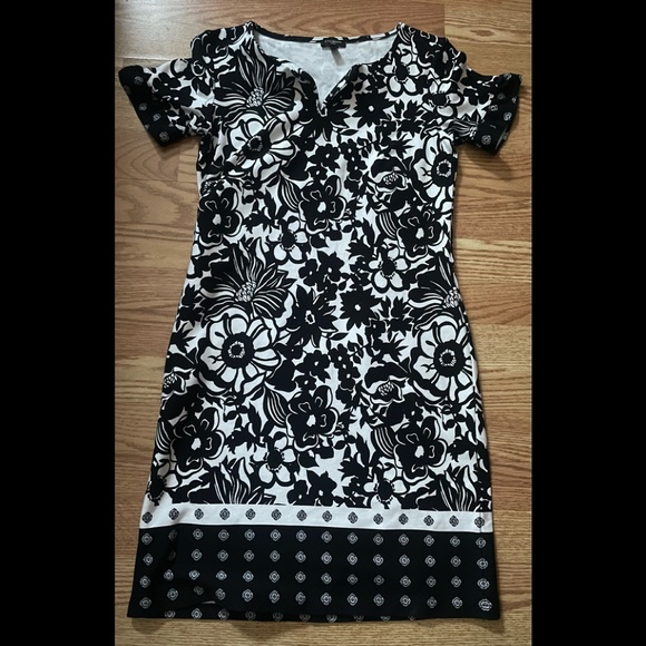 Talbots Dresses & Skirts - Talbots Woman's Black & White Floral Print Dress size P